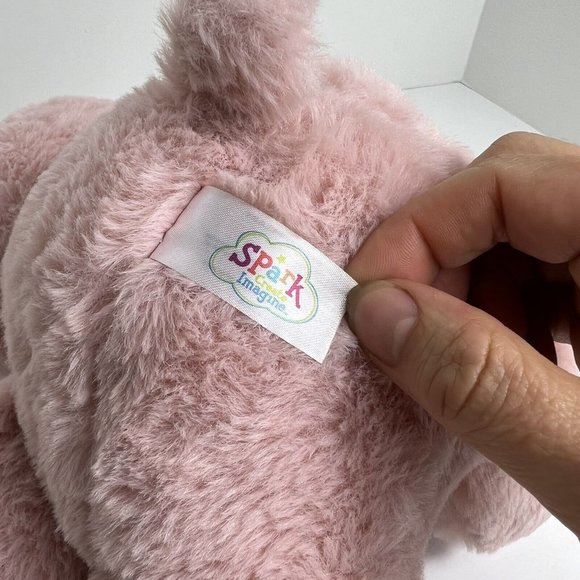 Spark Create Imagine Plush Bunny Rabbit Bell Rattle Crinkle Ears Pink 14" Easter - Picture 7 of 12